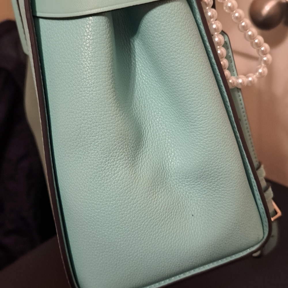 Kate Spade Mint Green Handbag with nwot bag charm&Nwot dust bag. - Picture 3 of 9